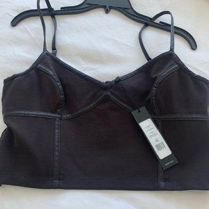 BCBGMAXAZRIA Crop Bustier - Coffee Bean M